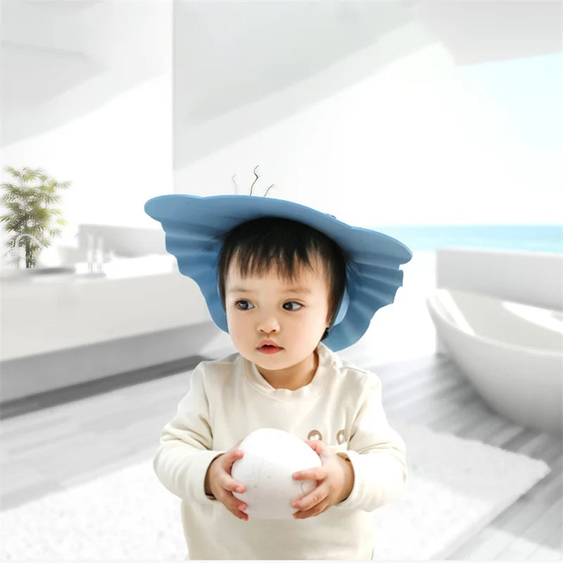 Baby Shower Cap Adjustable Hair Wash Hat for Kids Bath Time