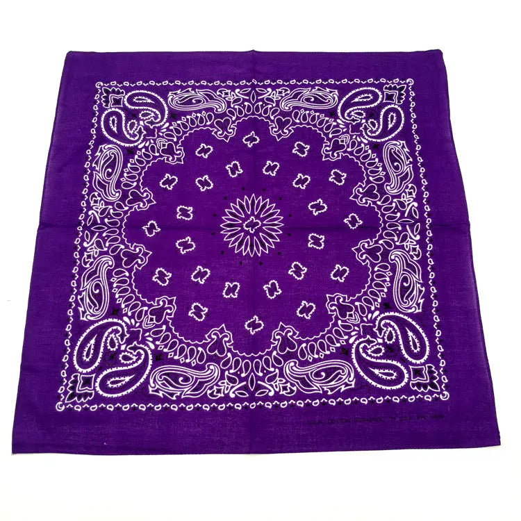 Paisley Bandana 100% Cotton Square Head Scarf 55cm