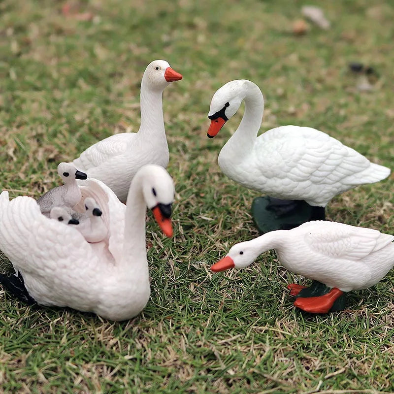 Farm Animal Figures Set – PVC Duck, Goose, Swan & Chicken Models