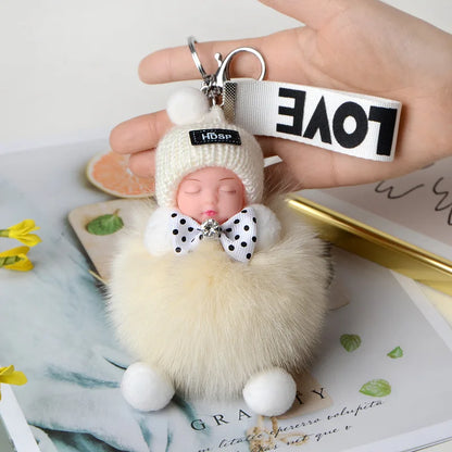 A charming plush accessory for handbags, school bags, wallets, car keys, and everyday gifting.
