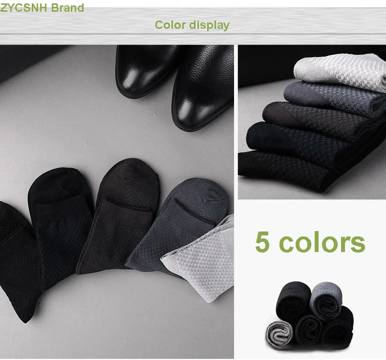 Men's Bamboo Fiber Socks Compression Business Crew Socks