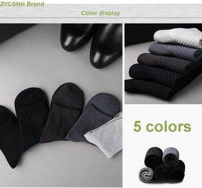 Men's Bamboo Fiber Socks Compression Business Crew Socks