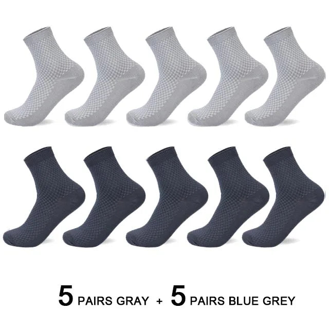 Men's Bamboo Fiber Socks Compression Business Crew Socks