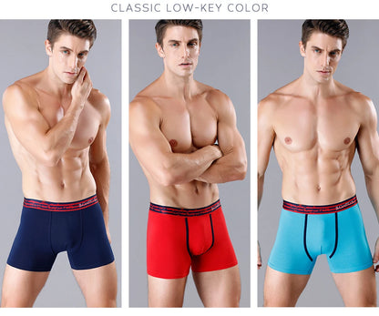 Men's Cotton Boxer Shorts 4PCS Soft Stretch Underwear Set