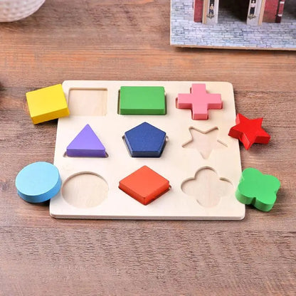 Wooden Geometric Puzzle Montessori Shape Sorting Toy