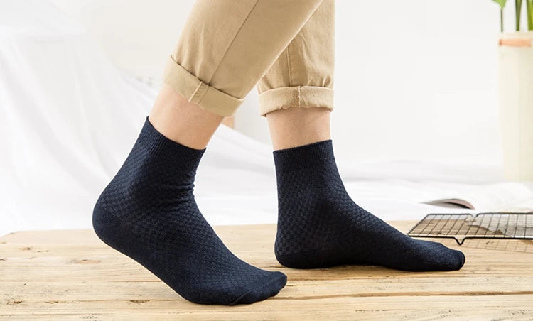 Men's Bamboo Fiber Socks Compression Business Crew Socks
