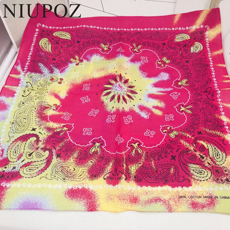 Paisley Bandana 100% Cotton Square Head Scarf 55cm