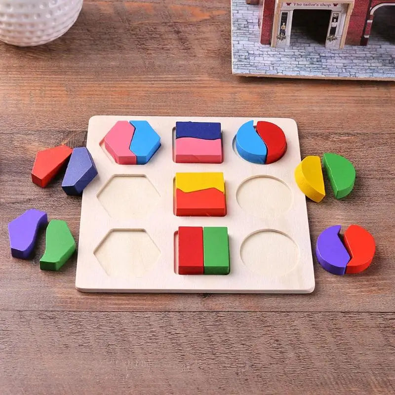 Wooden Geometric Puzzle Montessori Shape Sorting Toy for Kids