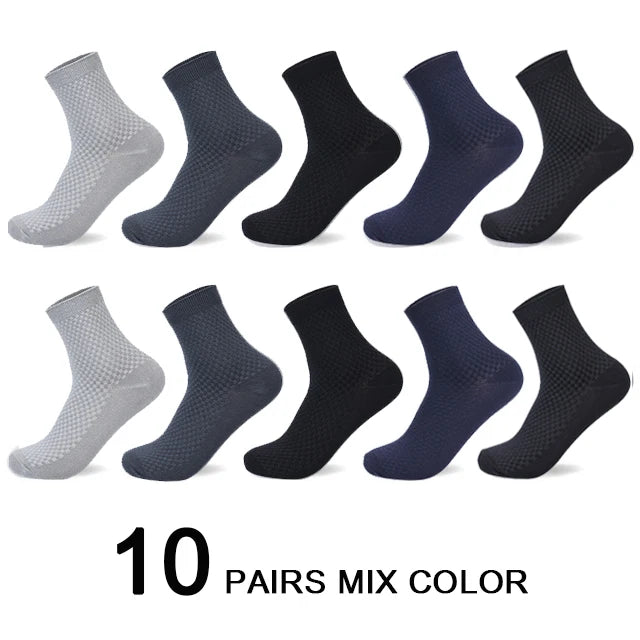 Men's Bamboo Fiber Socks Compression Business Crew Socks