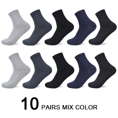 Men's Bamboo Fiber Socks Compression Business Crew Socks
