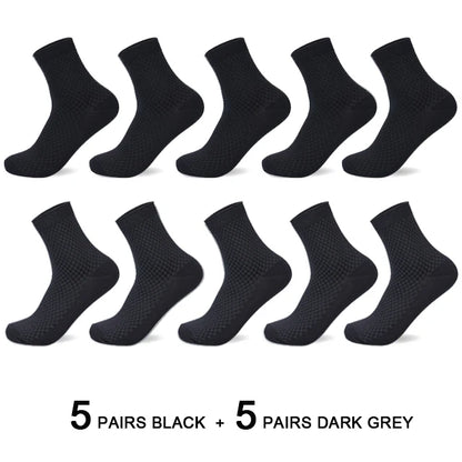 Men's Bamboo Fiber Socks Compression Business Crew Socks