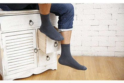 Men's Bamboo Fiber Socks Compression Business Crew Socks