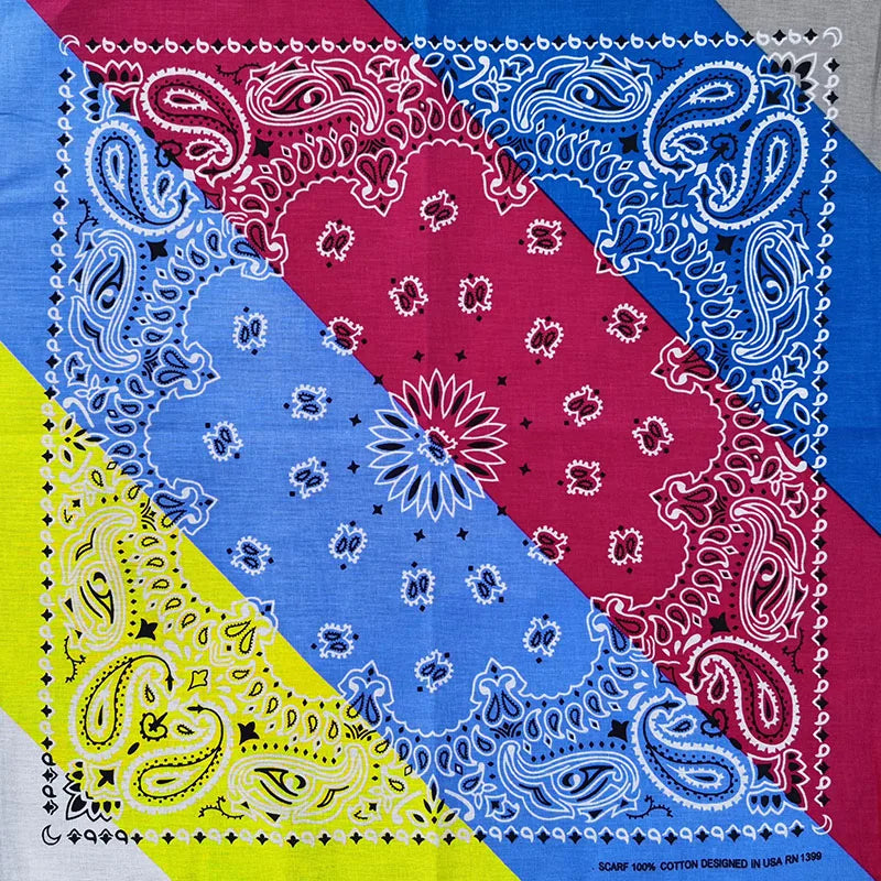 Paisley Bandana 100% Cotton Square Head Scarf 55cm