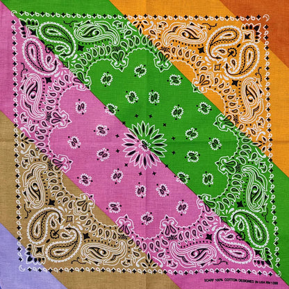 Paisley Bandana 100% Cotton Square Head Scarf 55cm