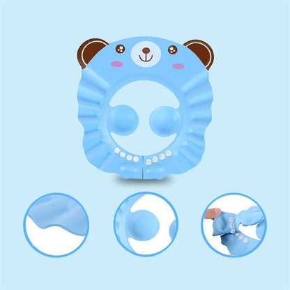 Baby Shower Cap Adjustable Hair Wash Hat for Kids Bath Time