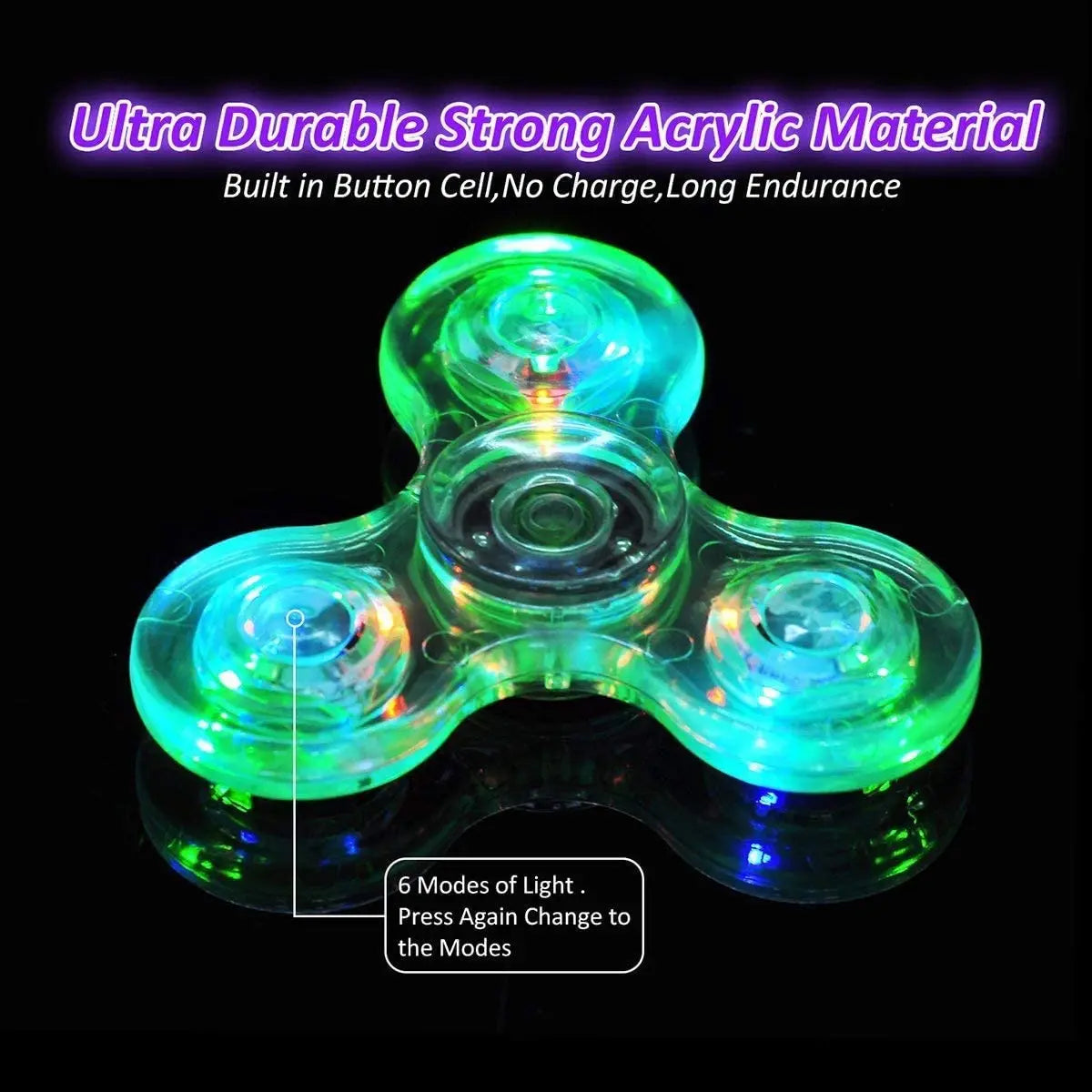 LED Fidget Spinner – Glow in the Dark Hand Spinner Toy