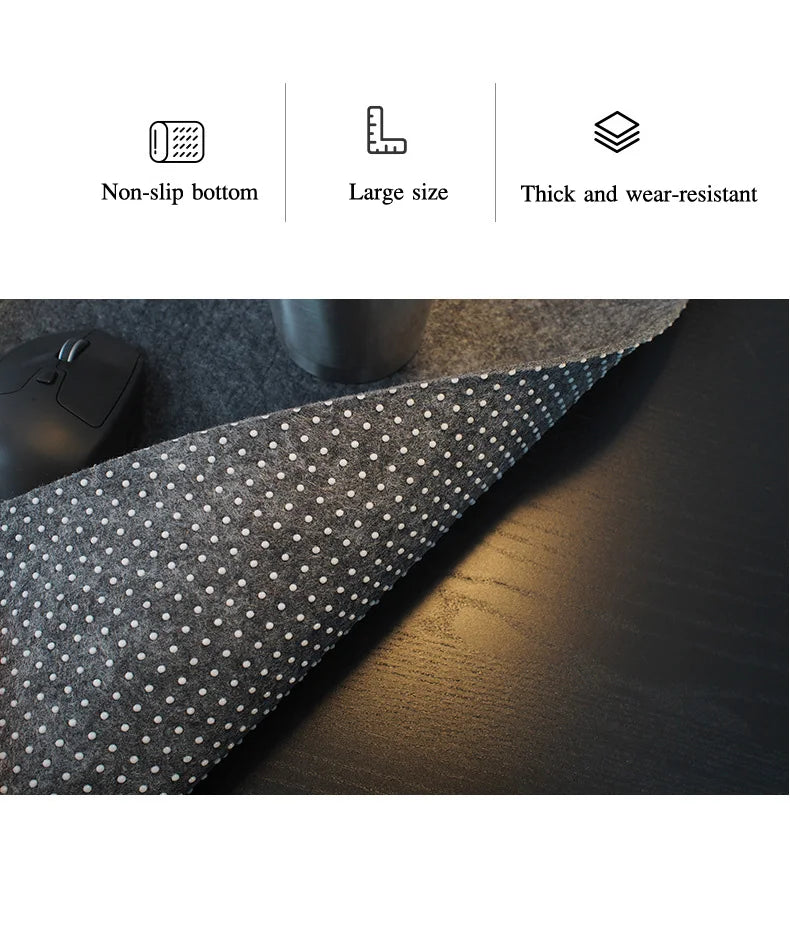 XXL Large Wool Felt Gaming Mouse Pad – Non-Slip Desk Mat for Keyboard & Laptop