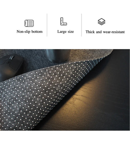 XXL Large Wool Felt Gaming Mouse Pad – Non-Slip Desk Mat for Keyboard & Laptop