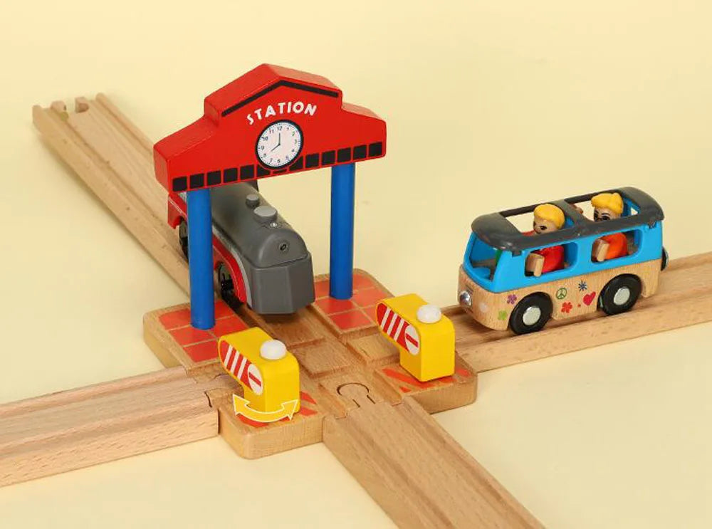 Wooden Train Track Accessories Station Airport Gas Station