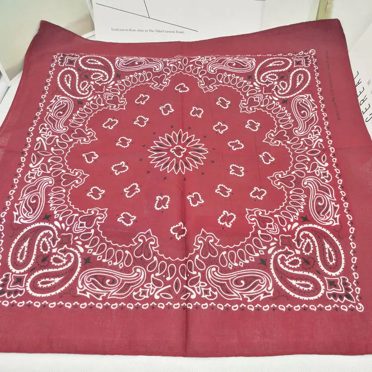 Paisley Bandana 100% Cotton Square Head Scarf 55cm