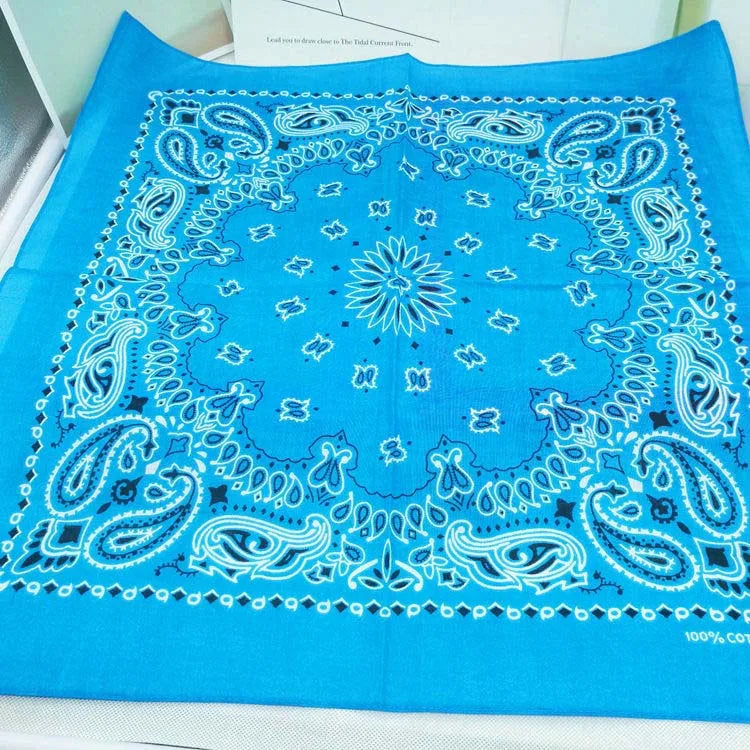 Paisley Bandana 100% Cotton Square Head Scarf 55cm