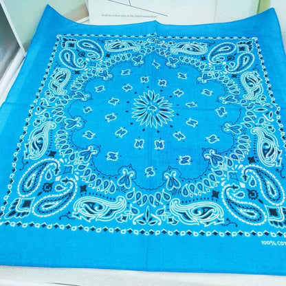 Paisley Bandana 100% Cotton Square Head Scarf 55cm