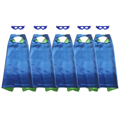Kids Superhero Cape with Mask Reversible Satin Costume