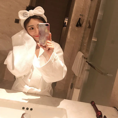 Coral Fleece Bow Animal Ears Wash Face Headband