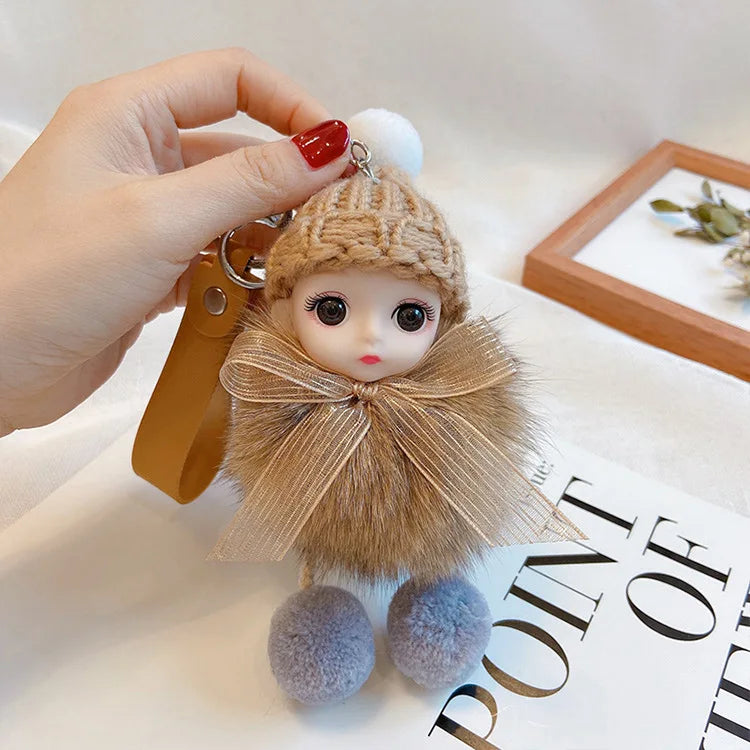 A charming plush accessory for handbags, school bags, wallets, car keys, and everyday gifting.