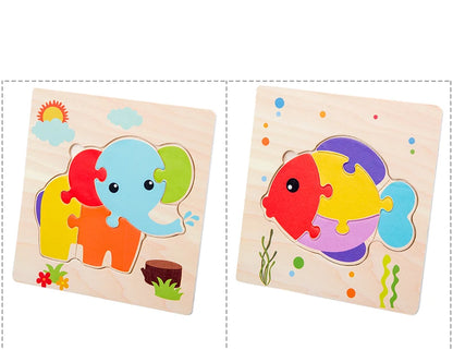 Baby Wooden 3D Puzzle Animal Tangram Learning Toy