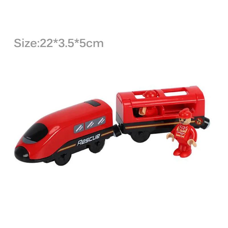 Electric Train Set for Wooden Railway Track Kids Model Toy