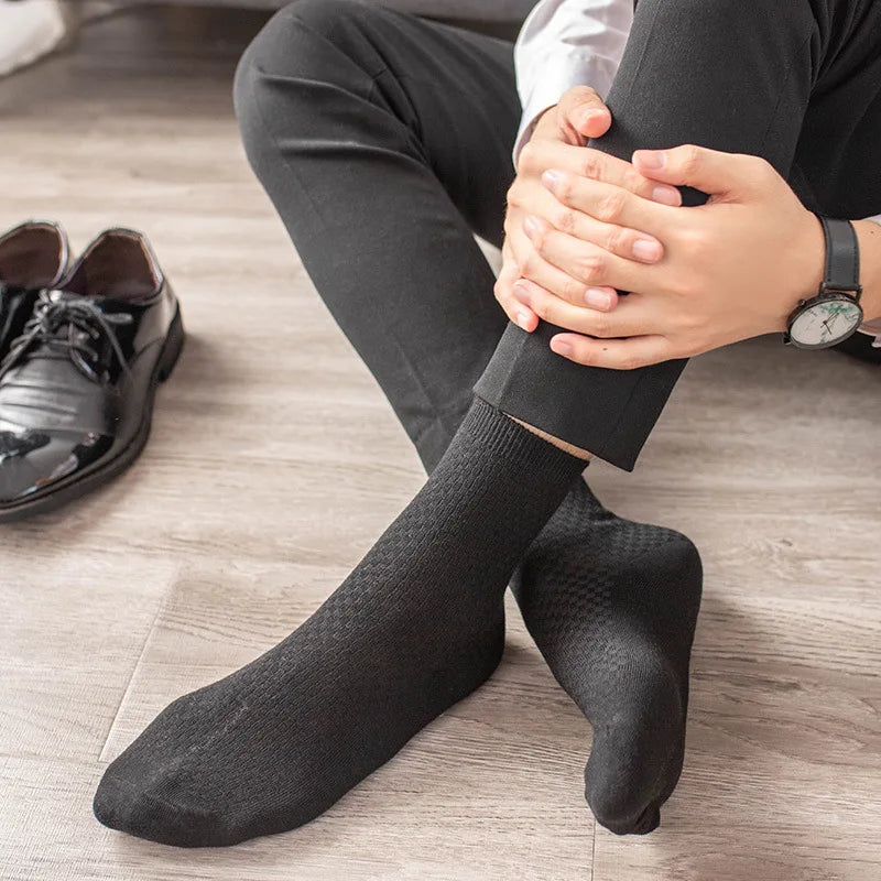 Men's Bamboo Fiber Socks Compression Business Crew Socks