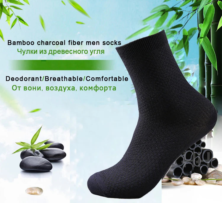 Men's Bamboo Fiber Socks Compression Business Crew Socks
