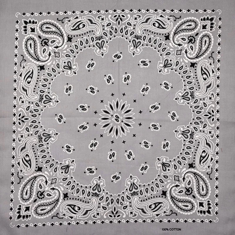 Paisley Bandana 100% Cotton Square Head Scarf 55cm