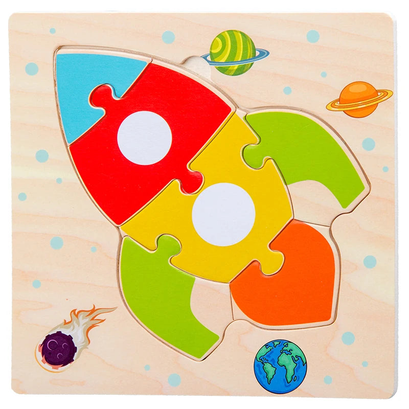 Baby Wooden 3D Puzzle Animal Tangram Learning Toy