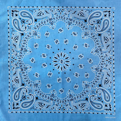 Paisley Bandana 100% Cotton Square Head Scarf 55cm