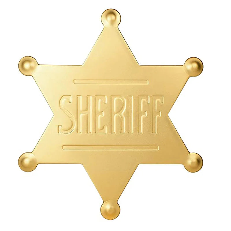 Sheriff Badge Brooch Metal Deputy Star Costume Pin