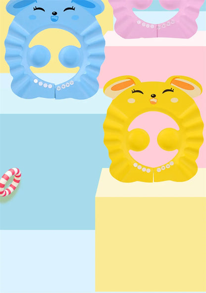 Baby Shower Cap Adjustable Hair Wash Hat for Kids Bath Time