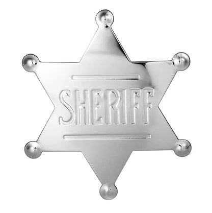 Sheriff Badge Brooch Metal Deputy Star Costume Pin