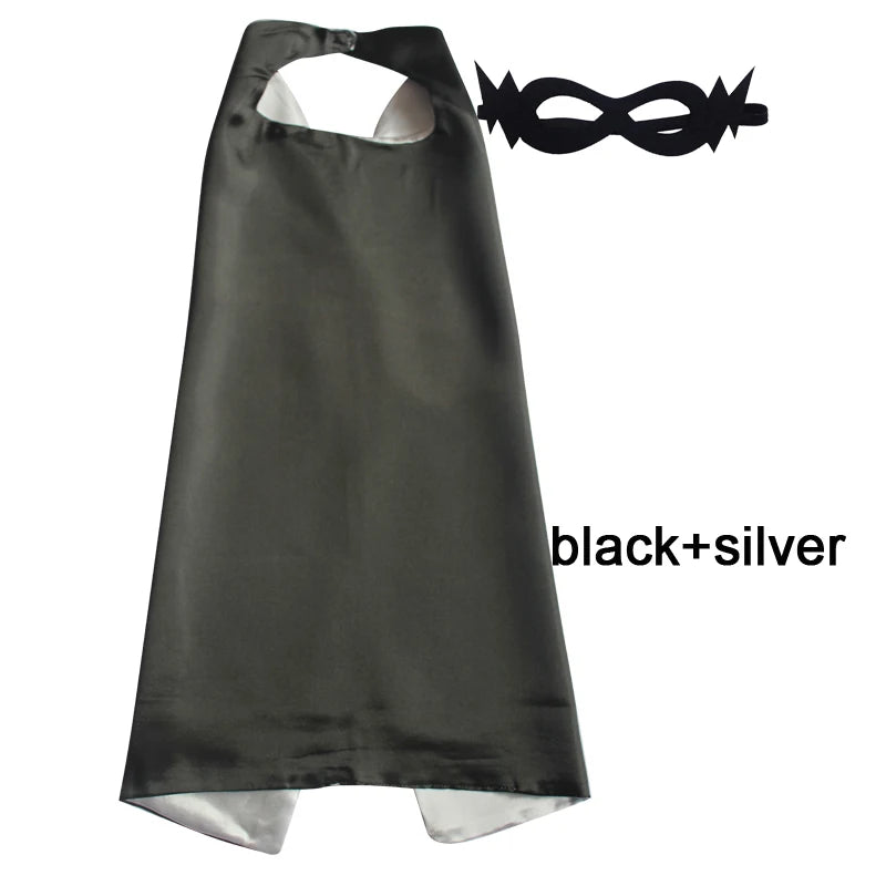 Kids Superhero Cape with Mask Reversible Satin Costume