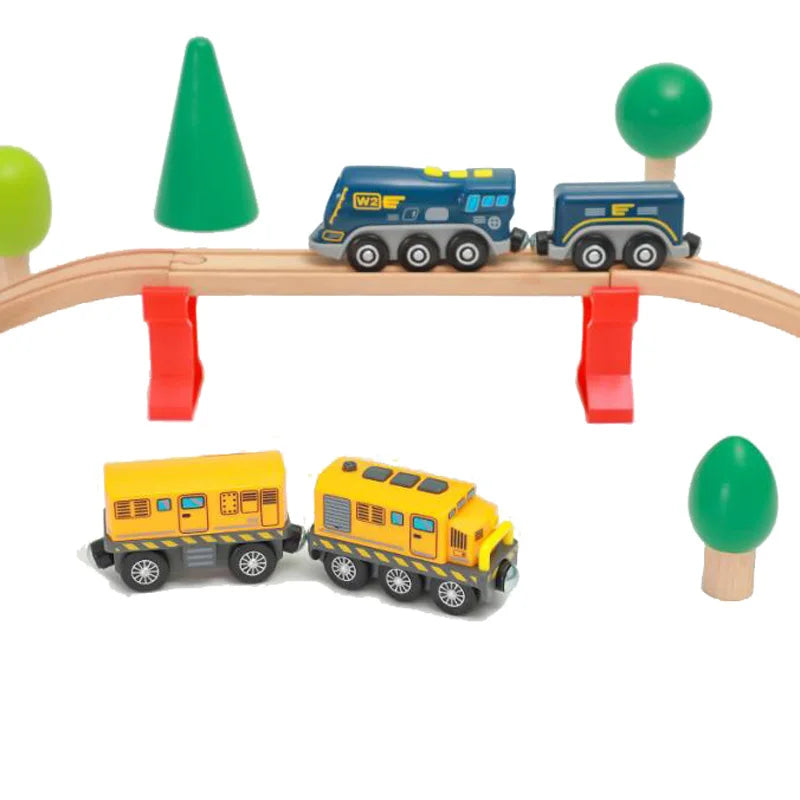 Electric Train Set for Wooden Railway Track Kids Model Toy