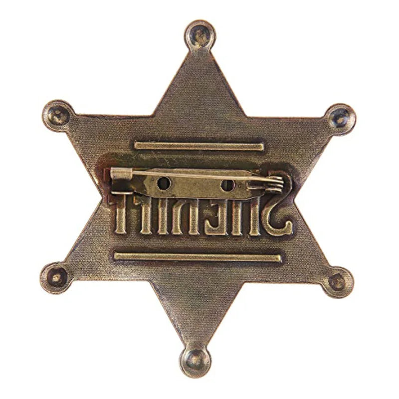Sheriff Badge Brooch Metal Deputy Star Costume Pin