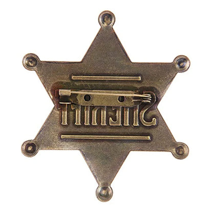 Sheriff Badge Brooch Metal Deputy Star Costume Pin