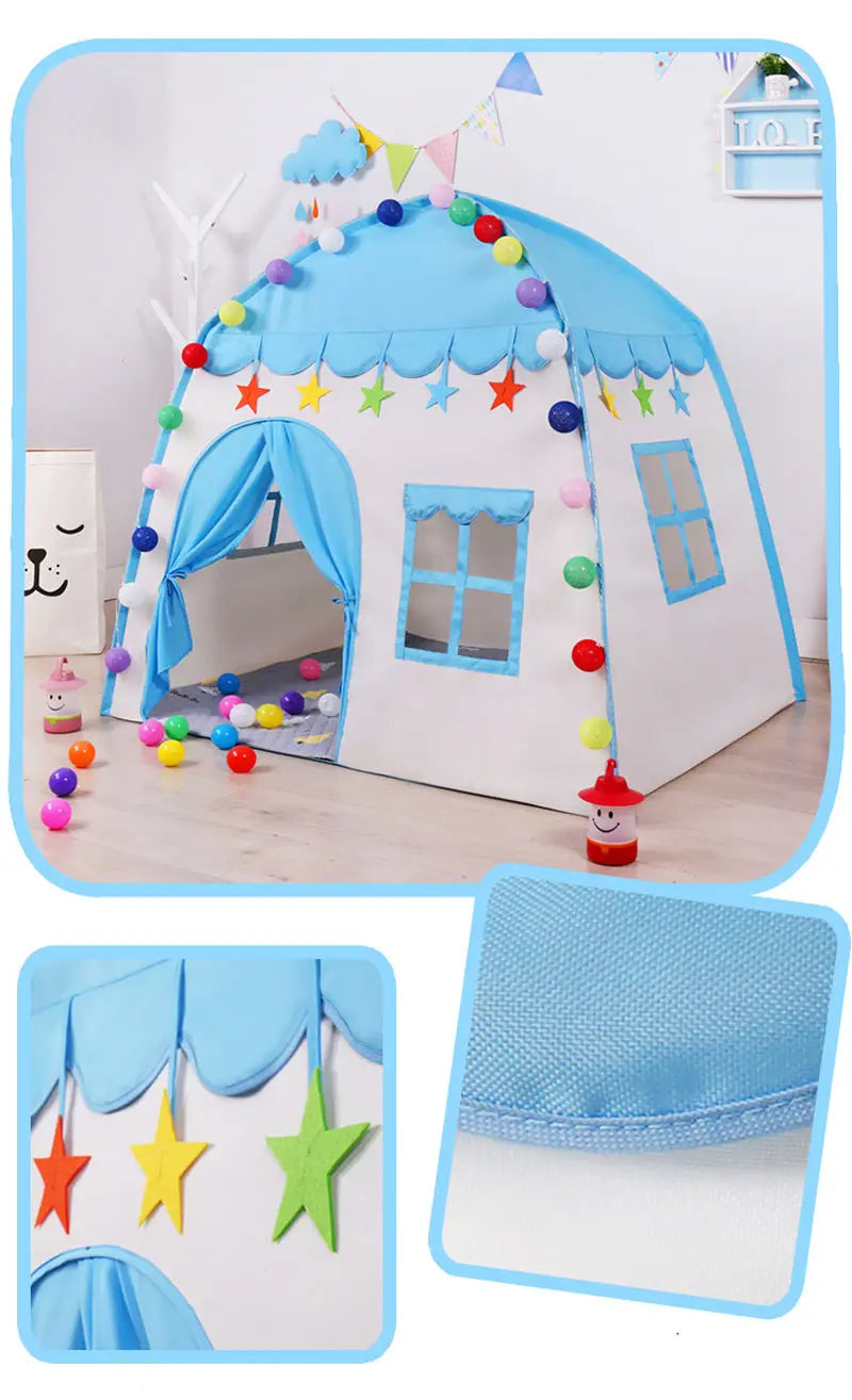 Kids Play Tent Indoor Outdoor Foldable Princess Playhouse
