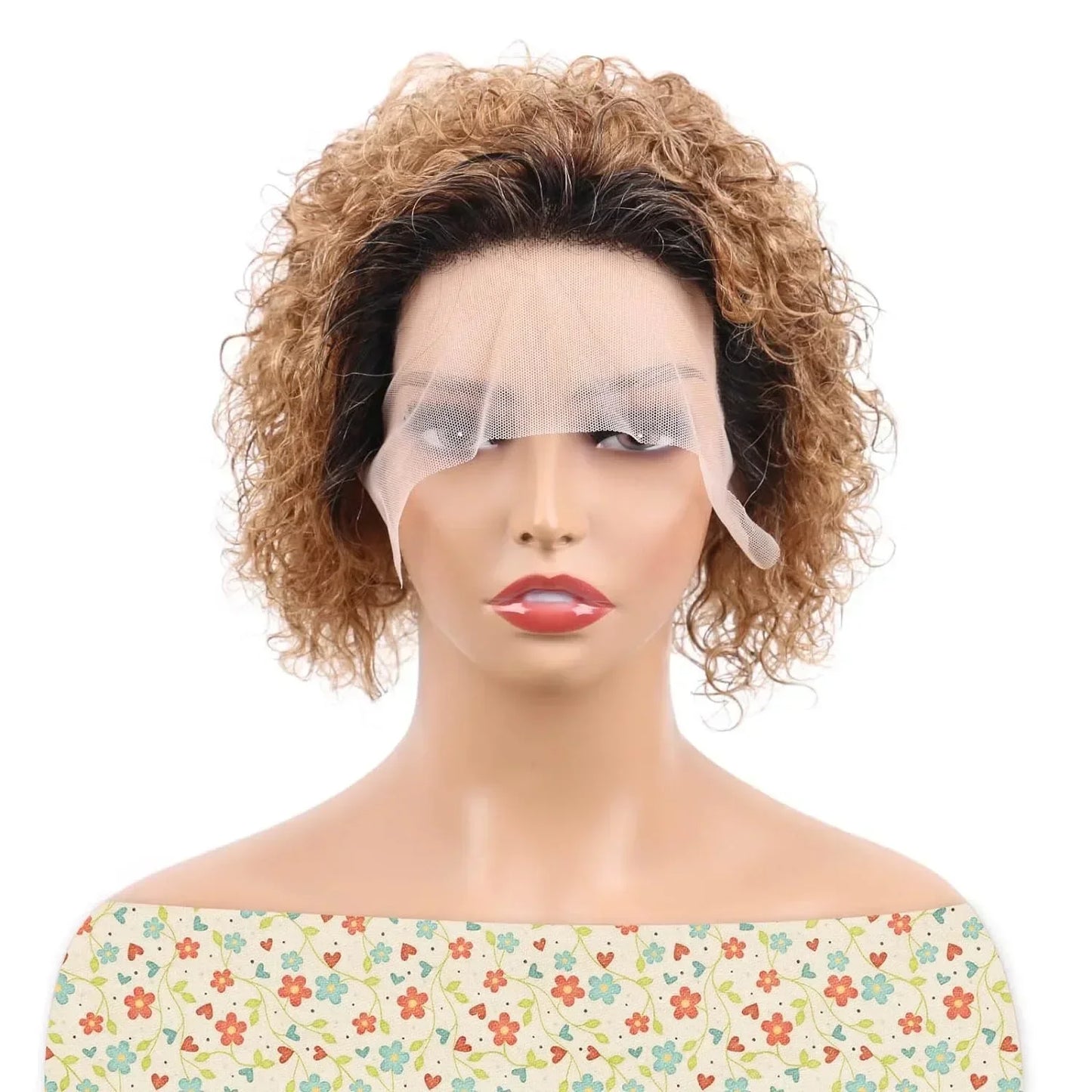 Curly Pixie Cut Human Hair Wig 13x1 HD Lace Front