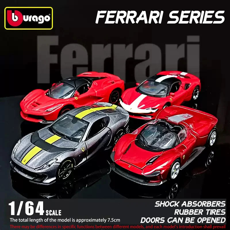 Bburago Ferrari 1:64 Diecast Pull Back Car with Lights & Sound