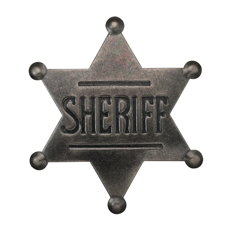 Sheriff Badge Brooch Metal Deputy Star Costume Pin