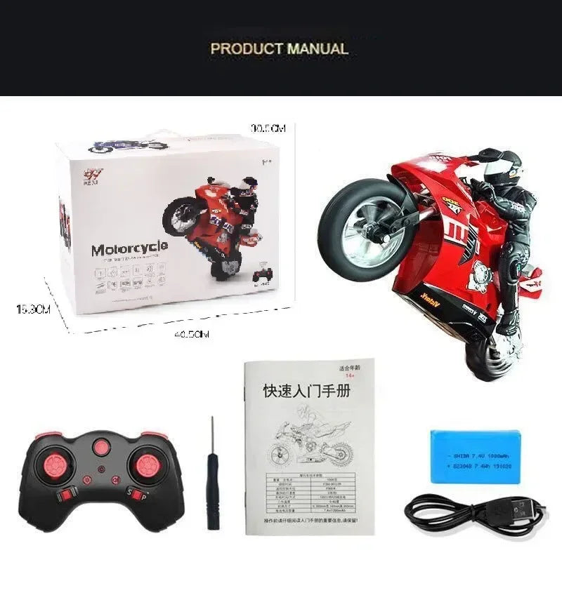 RC Motorcycle Toy 1/10 Self Balancing Drift Stunt Racing Car