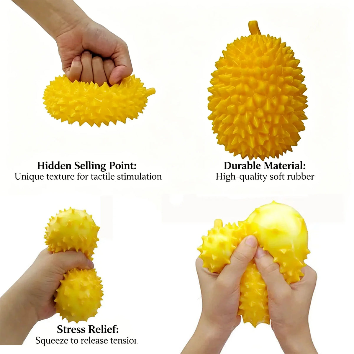 Cute Durian Squishy Toy – Slow Rebound Squeeze Fruit Stress Toy