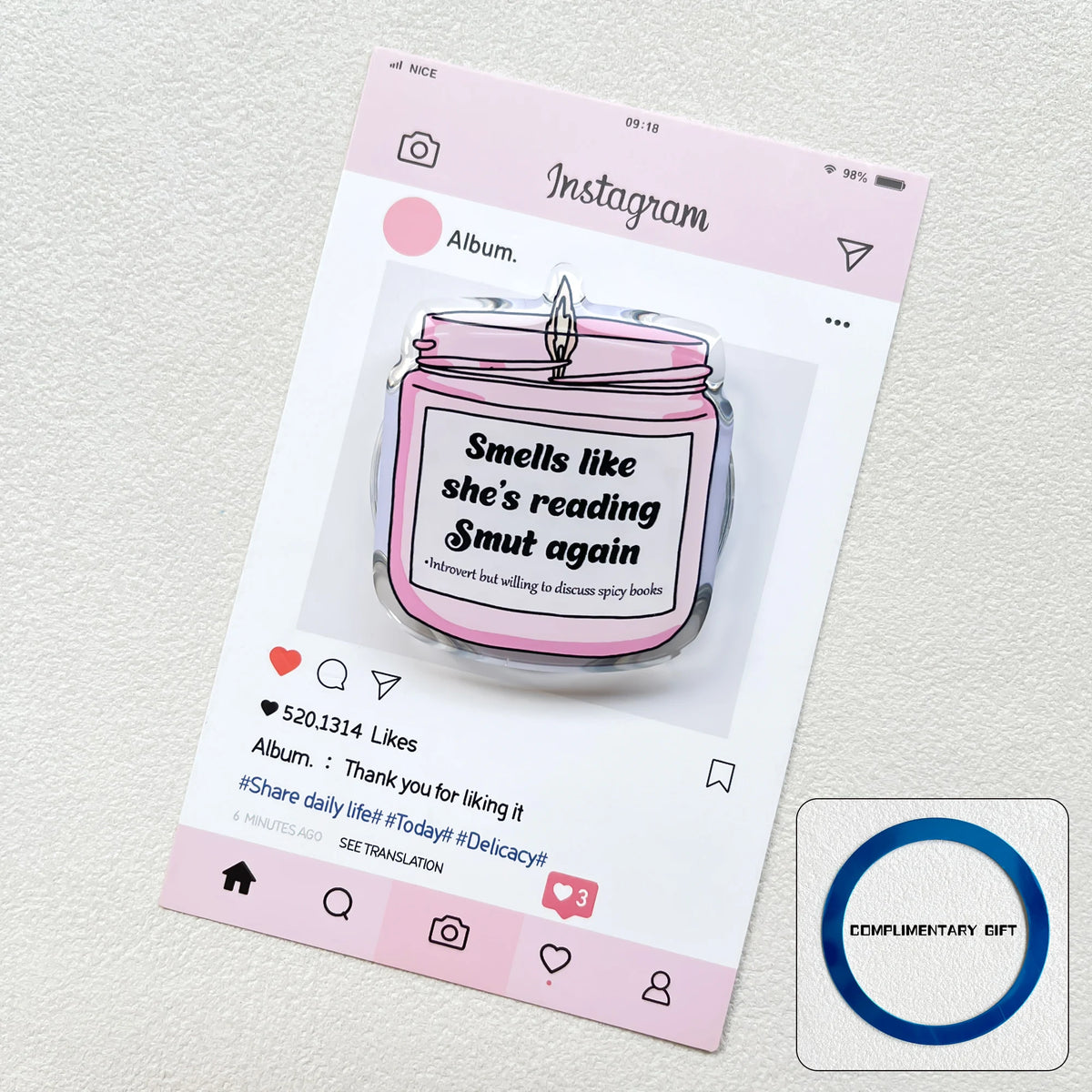 Cute Acrylic Magnetic Phone Grip Stand
